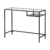Desk - Metal Black Small Shelf Glass Top - 39''