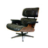 Accent Chair - Eames Lounge Black Leather Curved Wood