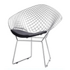 Accent Chair - Chrome Grid Bertoia Diamond Black