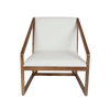 Accent Chair - Gio Wood Frame & Arms White Seat