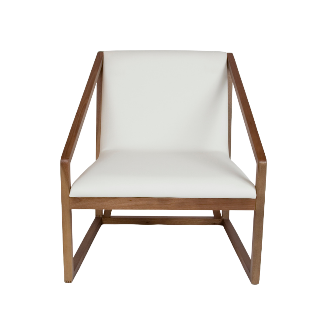 Accent Chair - Gio Wood Frame & Arms White Seat