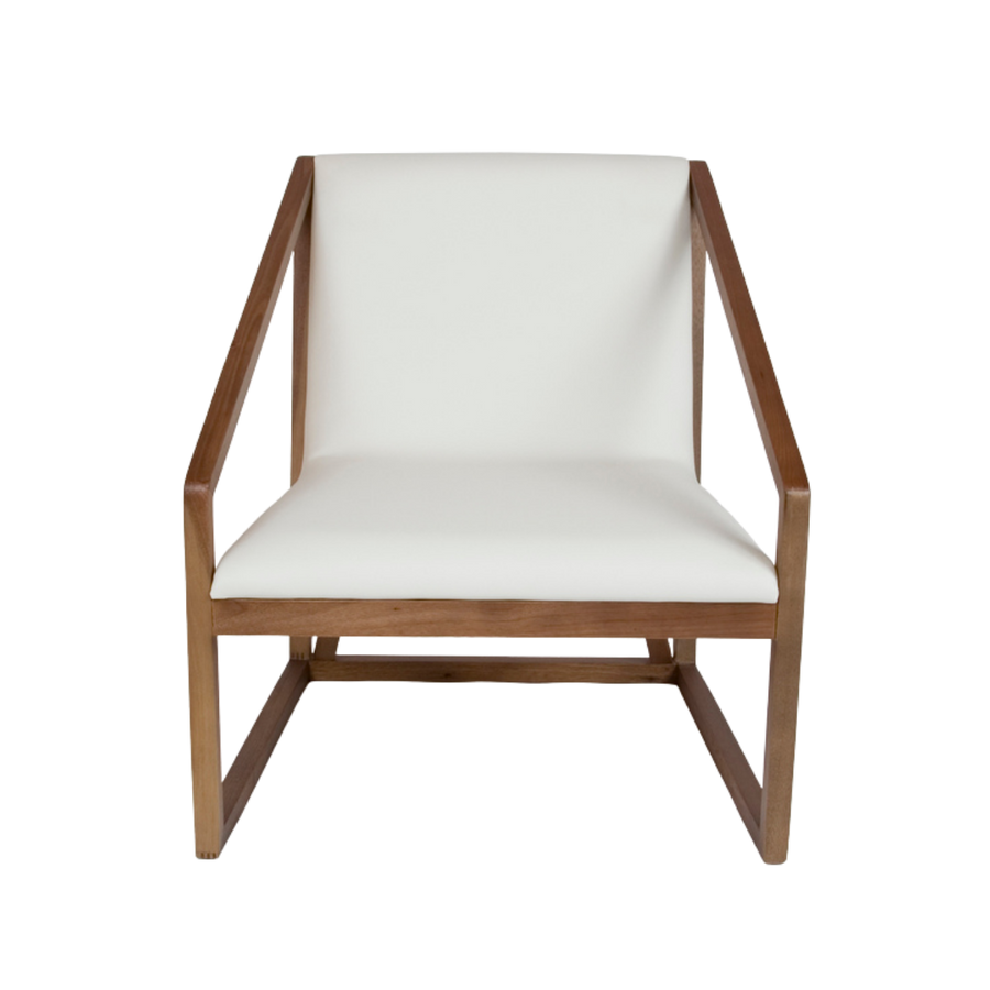 Accent Chair - Gio Wood Frame & Arms White Seat
