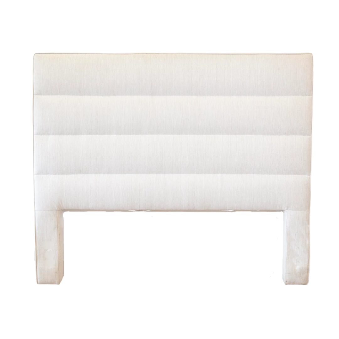 Headboard - Queen Horizontal Tufted - White w/ Grey Flecks