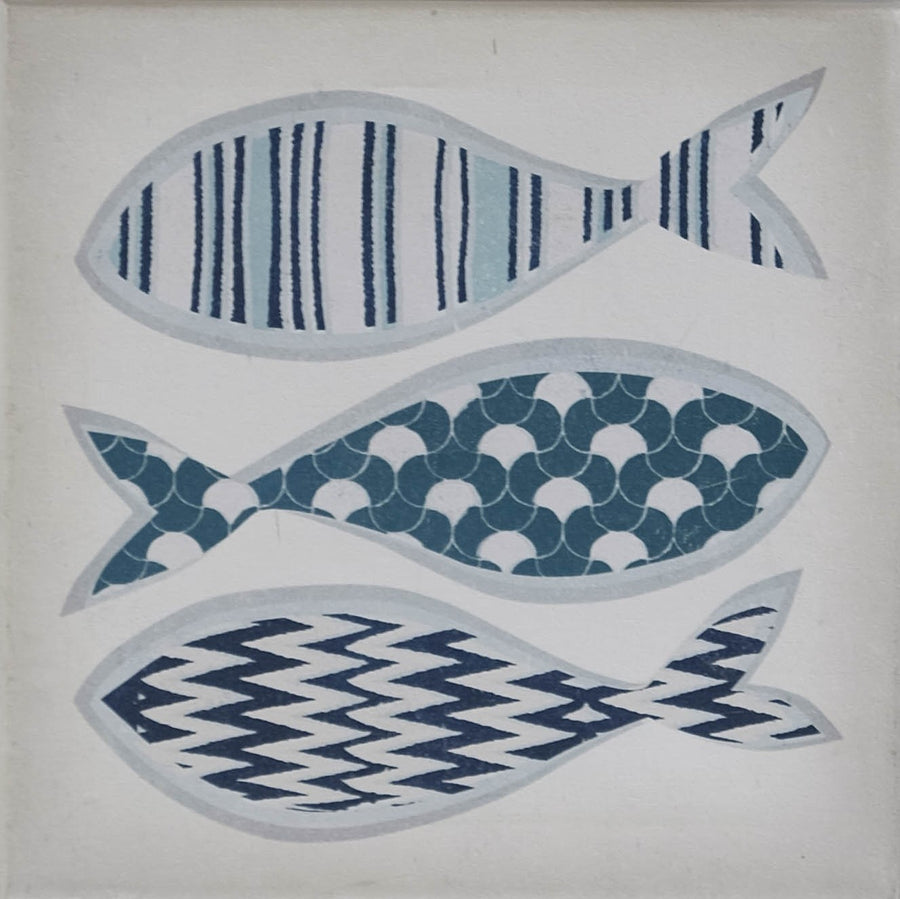 Art - Fish Patterns 1 Blue - Small - CLEARED 12" X 12"
