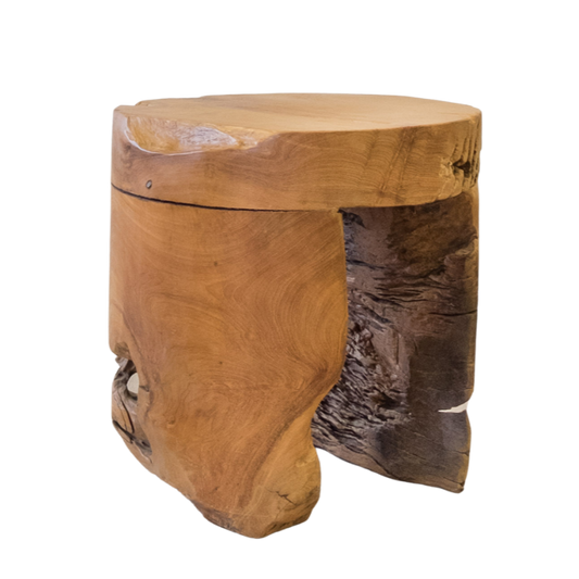End Table - Round Rustic Wood