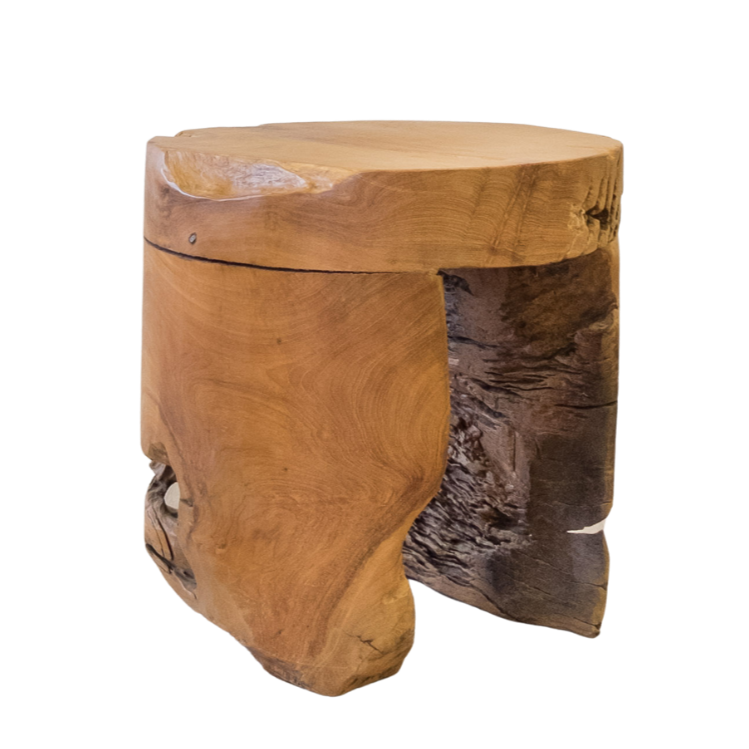 End Table - Round Rustic Wood