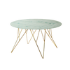 Coffee Table - Prunus Round Marble Top Brass Legs