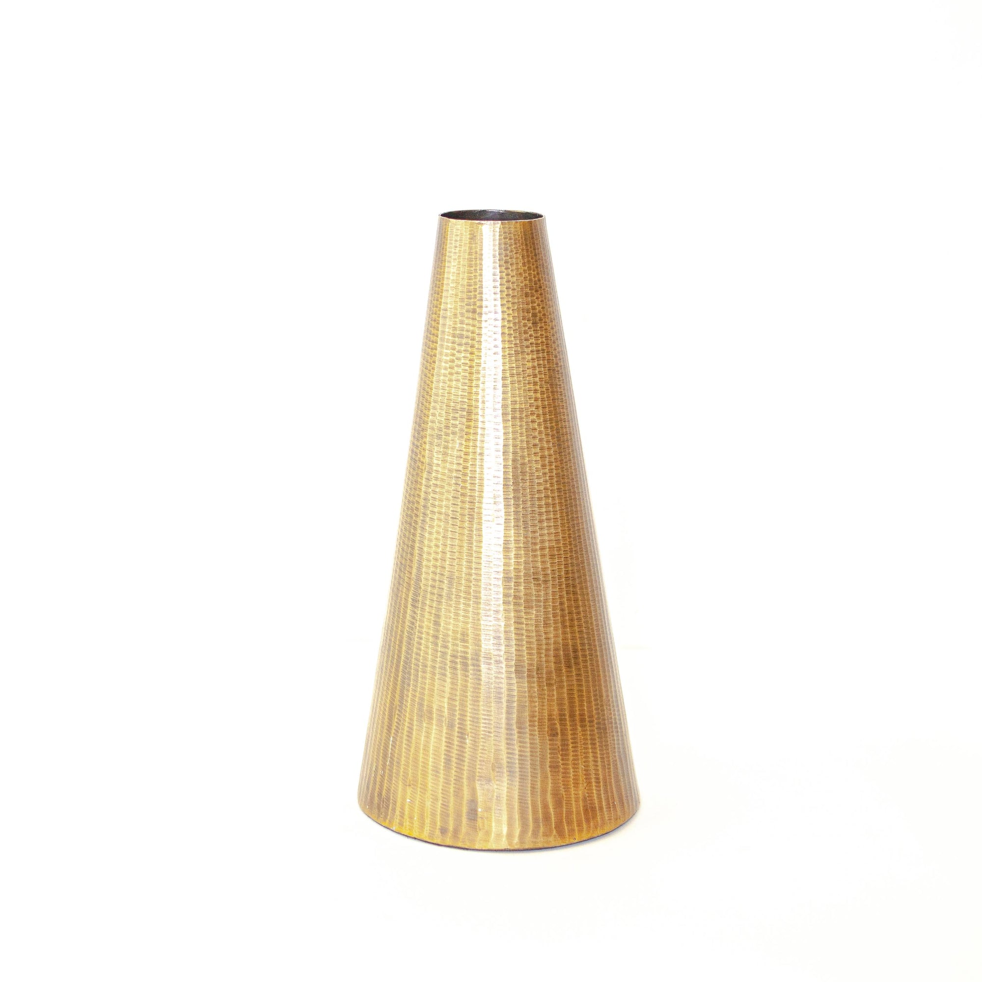 Small Tomar Ribbed Cone Antique Brass