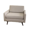 Accent Chair - Beige Fabric Wooden Flared Legs