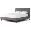 Bed - Hopson District Mineral Grey Fabric Tufted Flared Wooden Legs