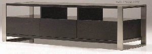 Media Stand - 3 Drawer Black with Stainless Steel - 63"