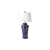 Table Lamp - Dark Blue High Bulb Ceramic Striped Texture