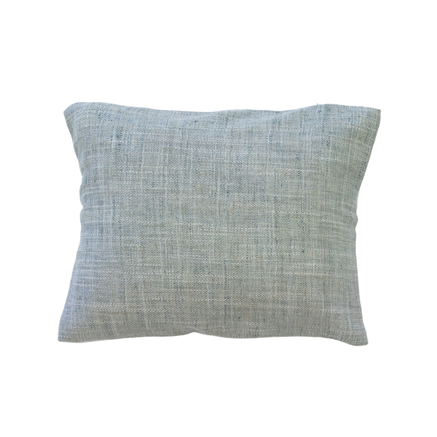 12x16 Blue and Cream Herringbone