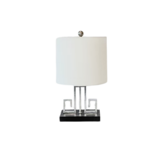 Table Lamp - Short Silver Fret Shape