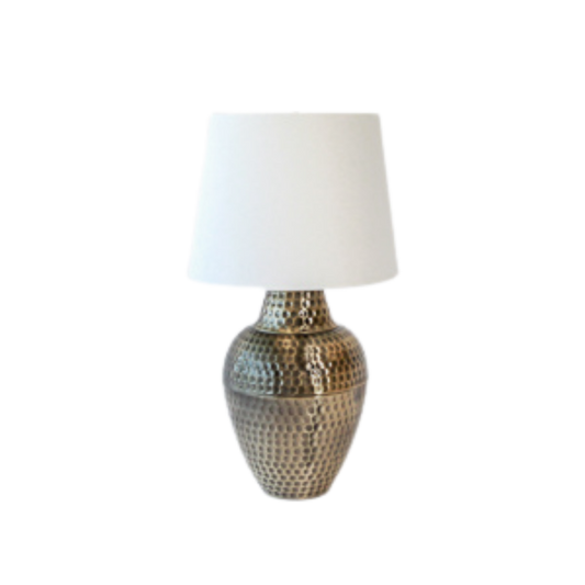 Table Lamp - Hammered Bulb Brass Gold