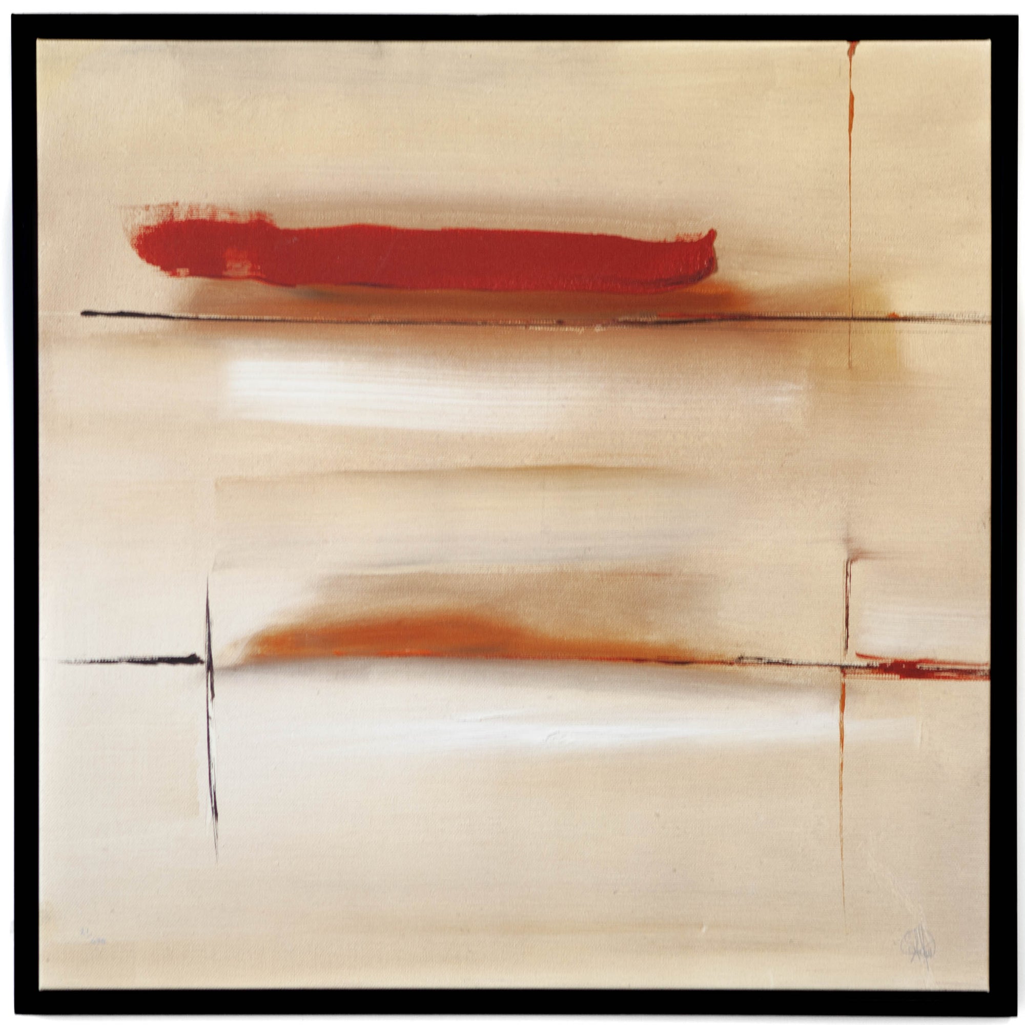 Art - Limited Dominant Red w/ Tan Background Medium 36" X 36" CLEARED