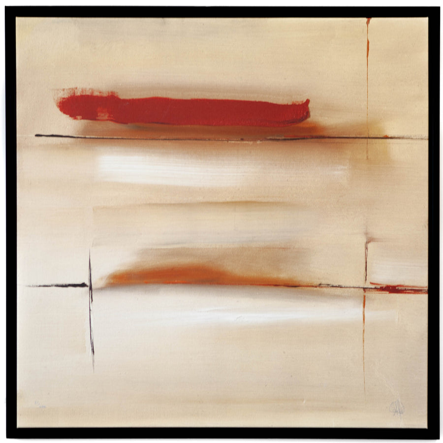 Art - Limited Dominant Red w/ Tan Background Medium 36" X 36" CLEARED
