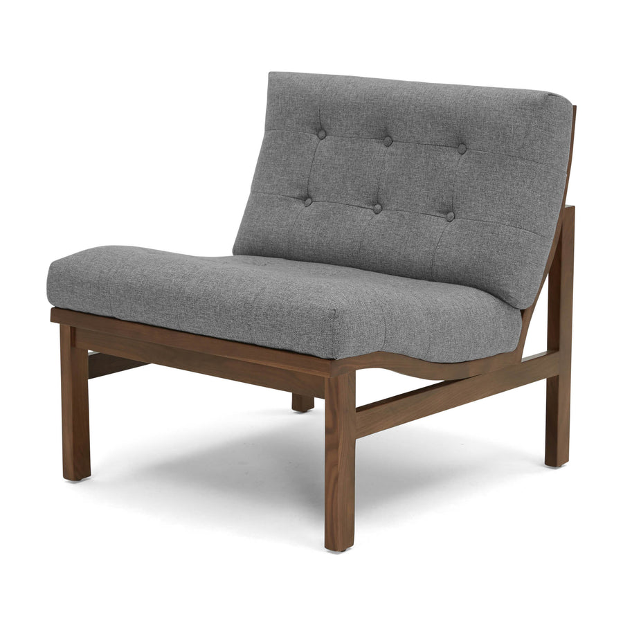 Accent Chair - Powell Notion Flintstone Grey Walnut Back