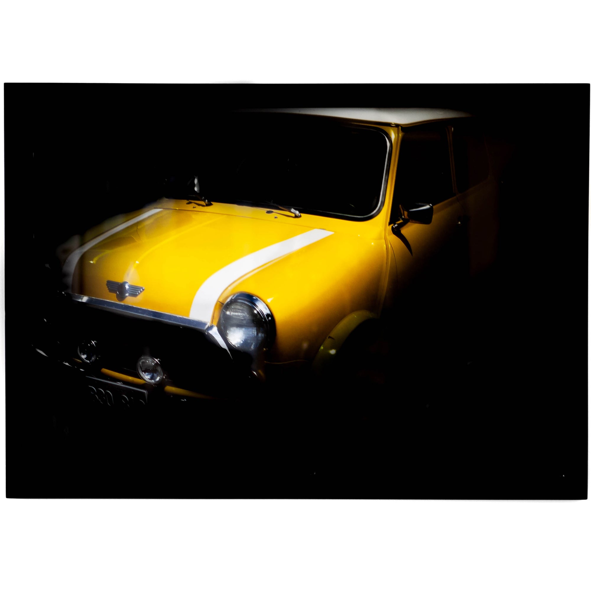 Art - Yellow Mini Cooper Medium 42" X 30" CLEARED