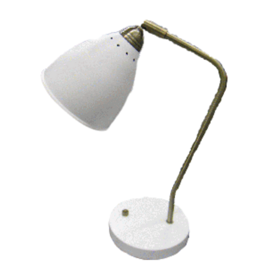 Table Lamp - White & Brass Cone