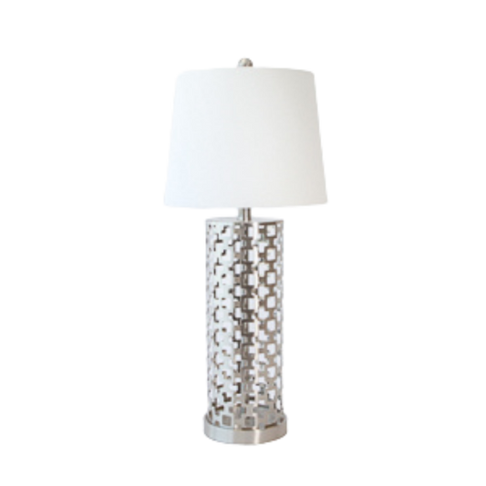 Table Lamp - Cylinder Cut Out Pattern Chrome