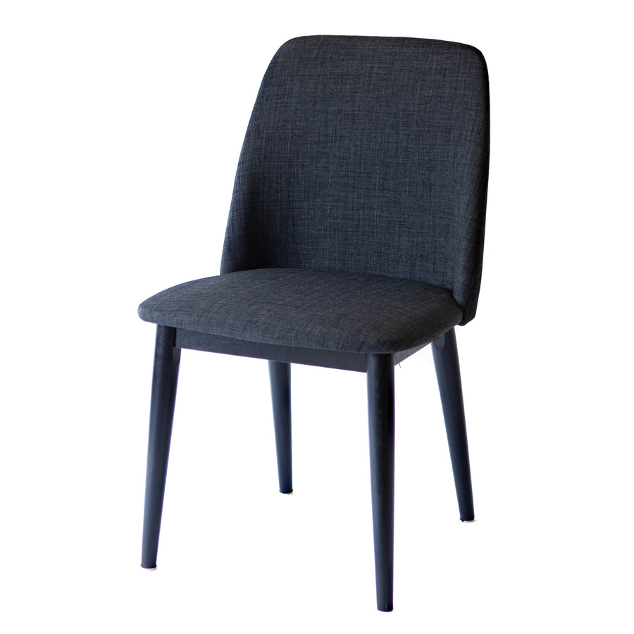 Curved Back Black Fabric