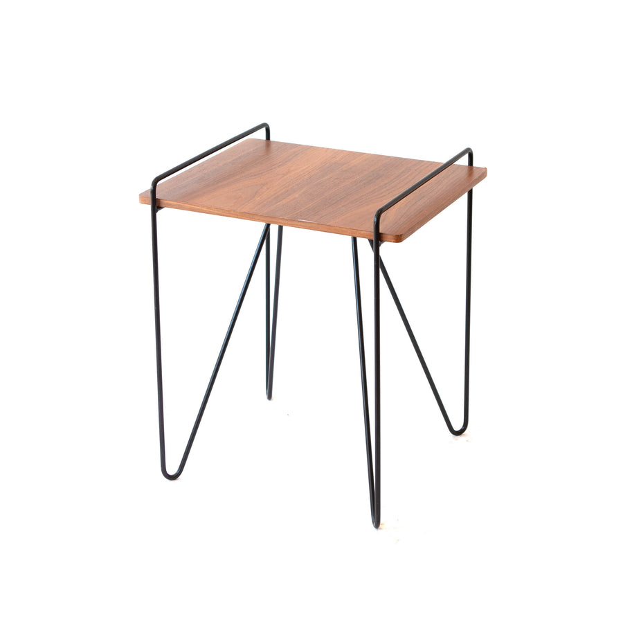 End Table - Loft Wood & Black Iron Bars