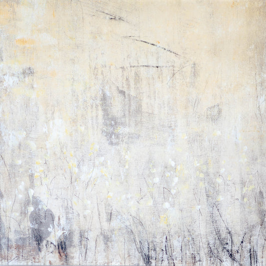 Art - Grey Yellow Cream Abstract Medium 30" X 30" CLEARED