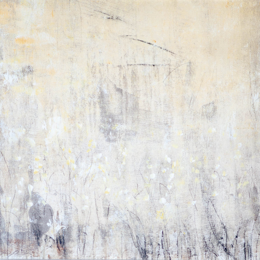 Art - Grey Yellow Cream Abstract Medium 30" X 30" CLEARED