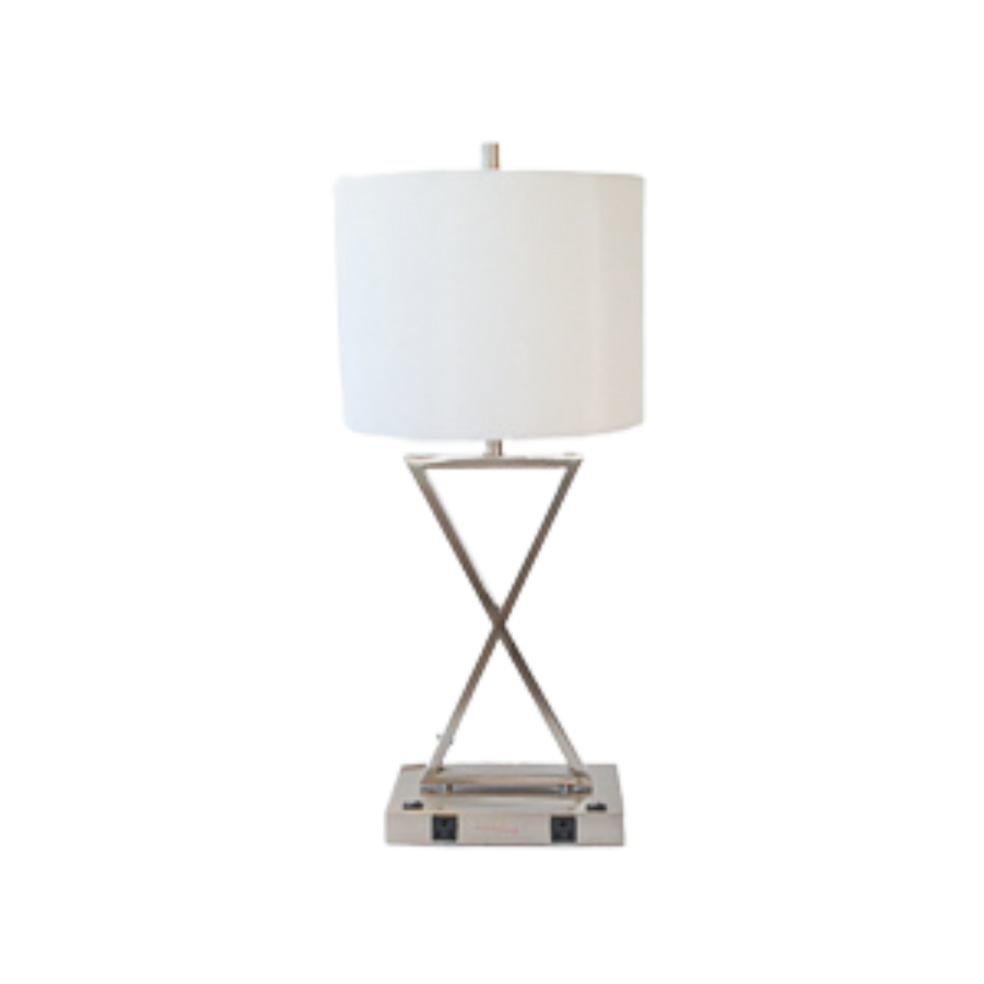 Table Lamp - Triangle Brushed Chrome