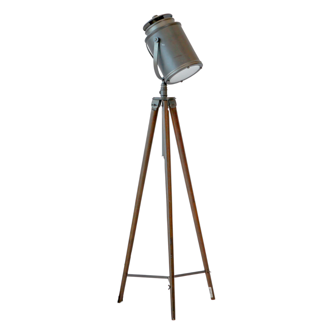 Floor Lamp - Tripod Spot Light Wood Legs Black
