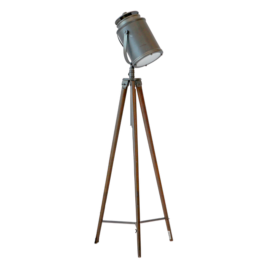 Floor Lamp - Tripod Spot Light Wood Legs Black