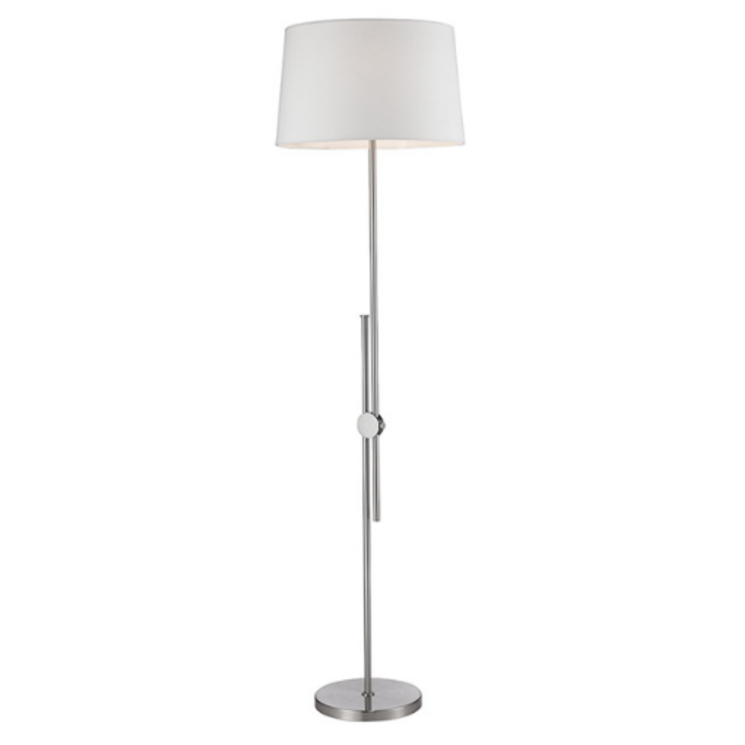 Floor Lamp - 2 Rod Brushed Chrome Adjustable