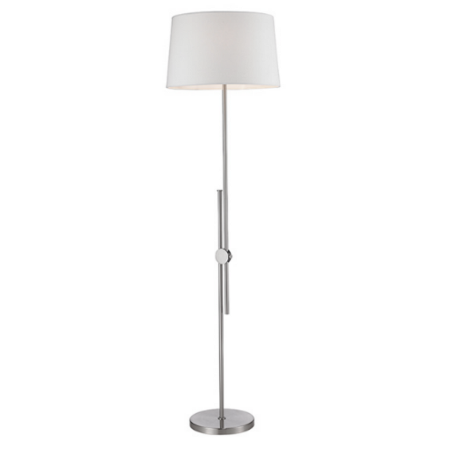 Floor Lamp - 2 Rod Brushed Chrome Adjustable