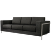 Sofa - Davenport Tweed Charcoal Chrome Frame 86"