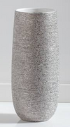 Round Cermic Silver Spun Textured
