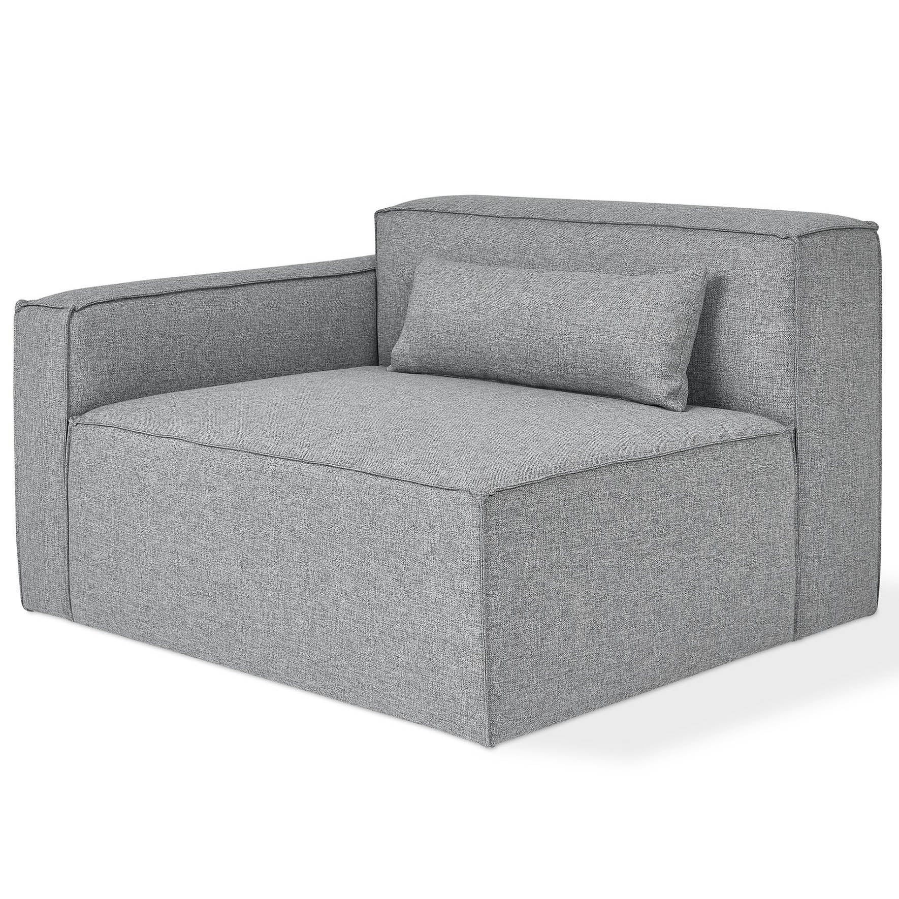 Sectional - Grey Mix Left Arm Parliament Stone - 44.5"*