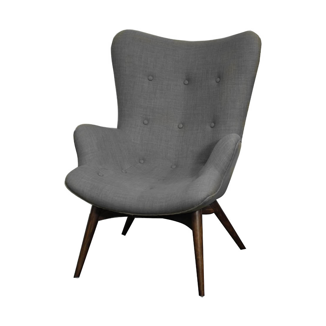 Accent Chair - Dark Grey Scoop w/ Buttons
