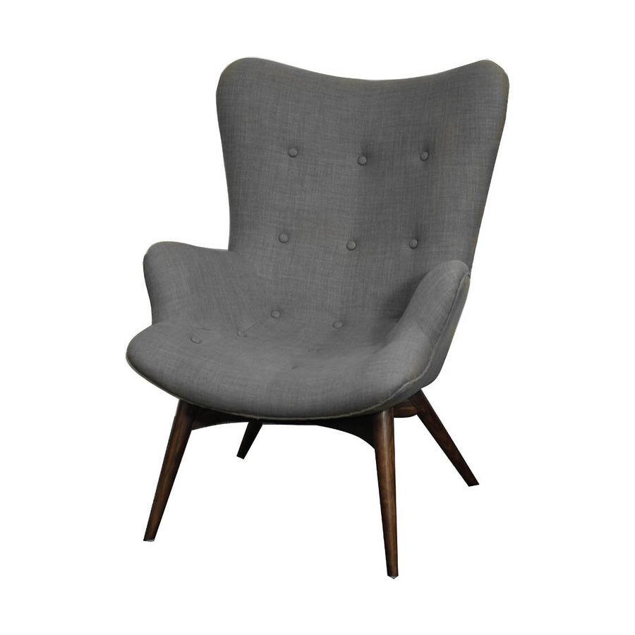Accent Chair - Dark Grey Scoop w/ Buttons