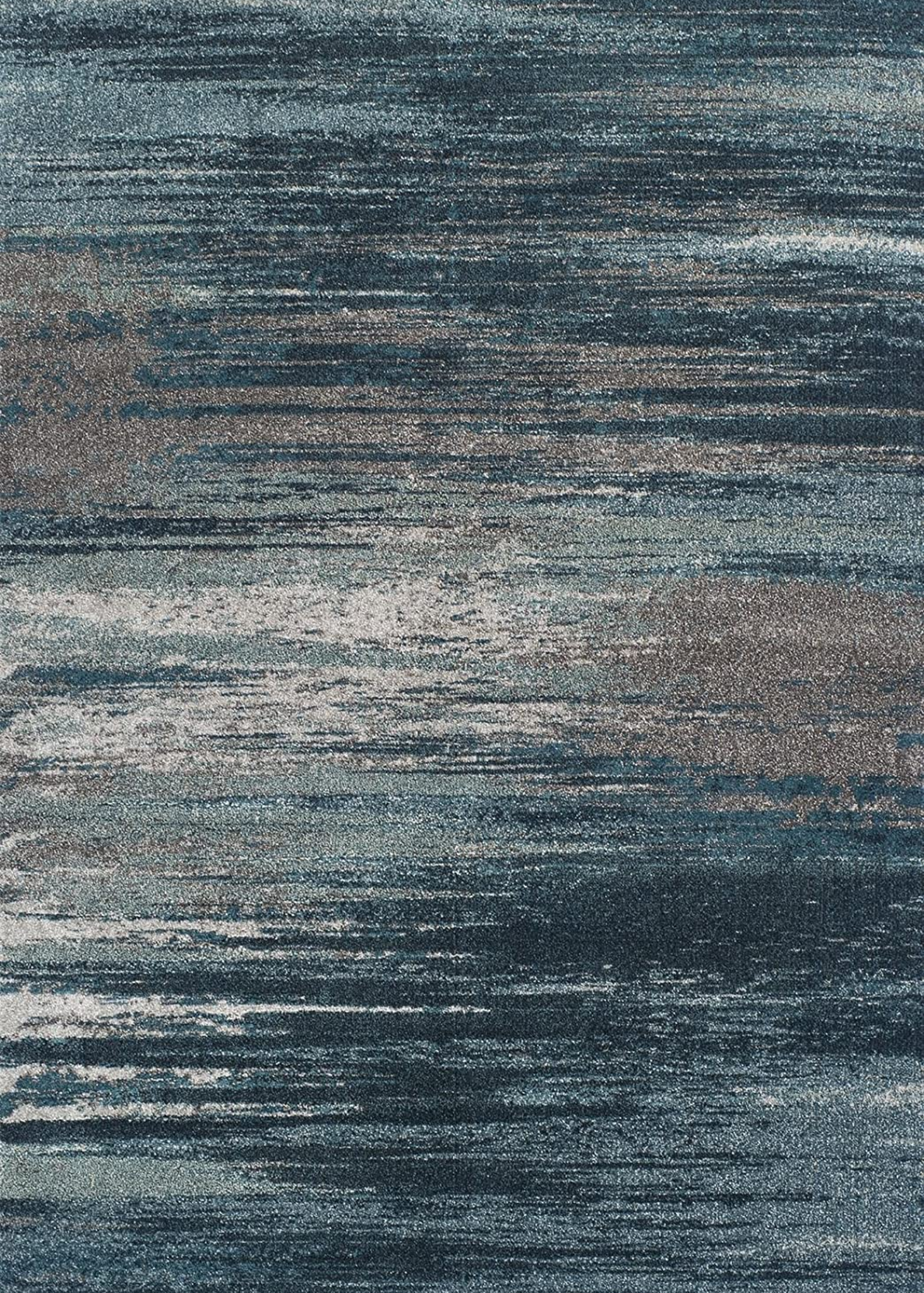 Modern Brushed Rug Blue and Taupe