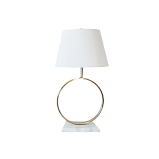 Table Lamp - Gold Ring w/ Marble Base