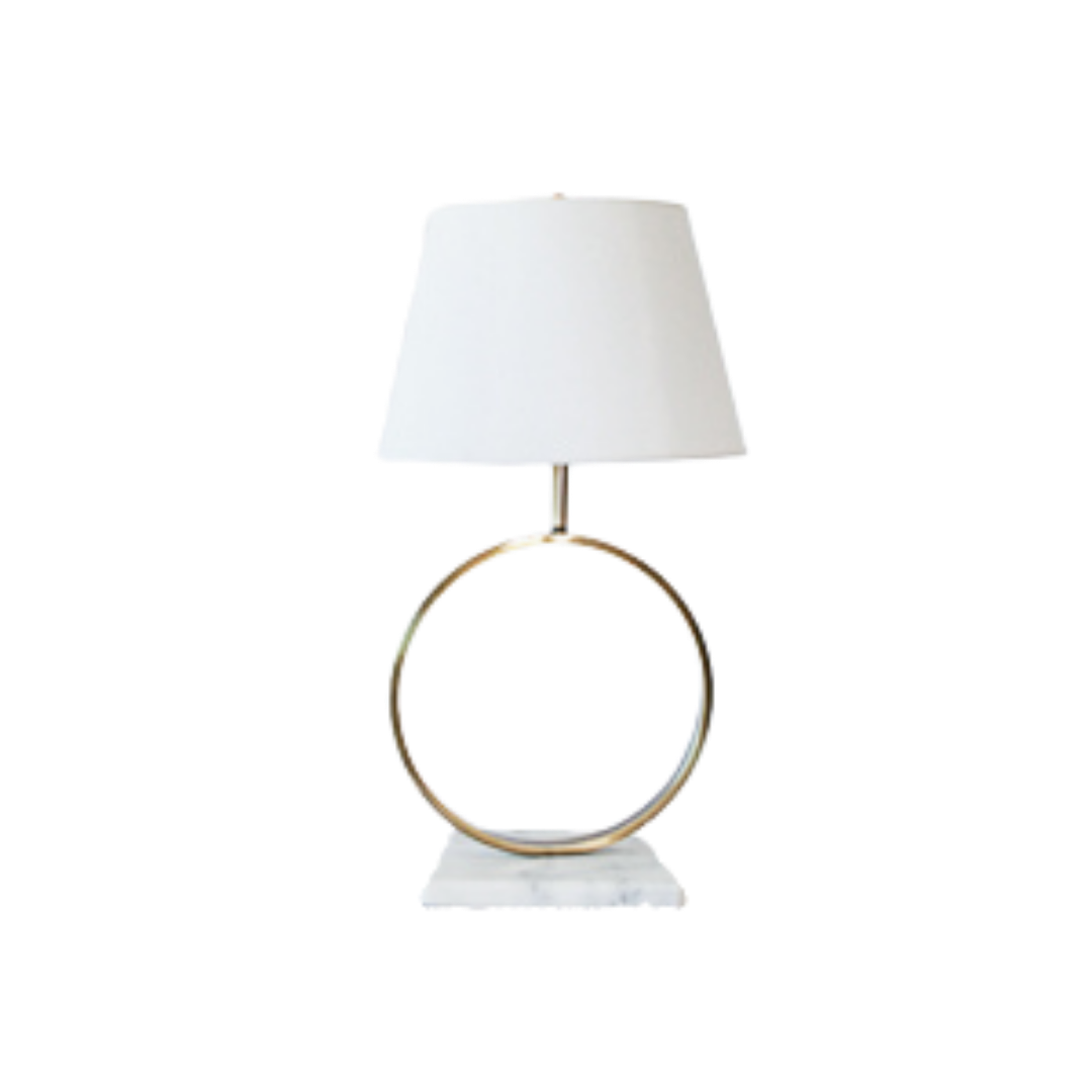 Table Lamp - Gold Ring w/ Marble Base