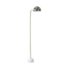 Floor Lamp - Round Black Top, Gold Stem, Marble Base