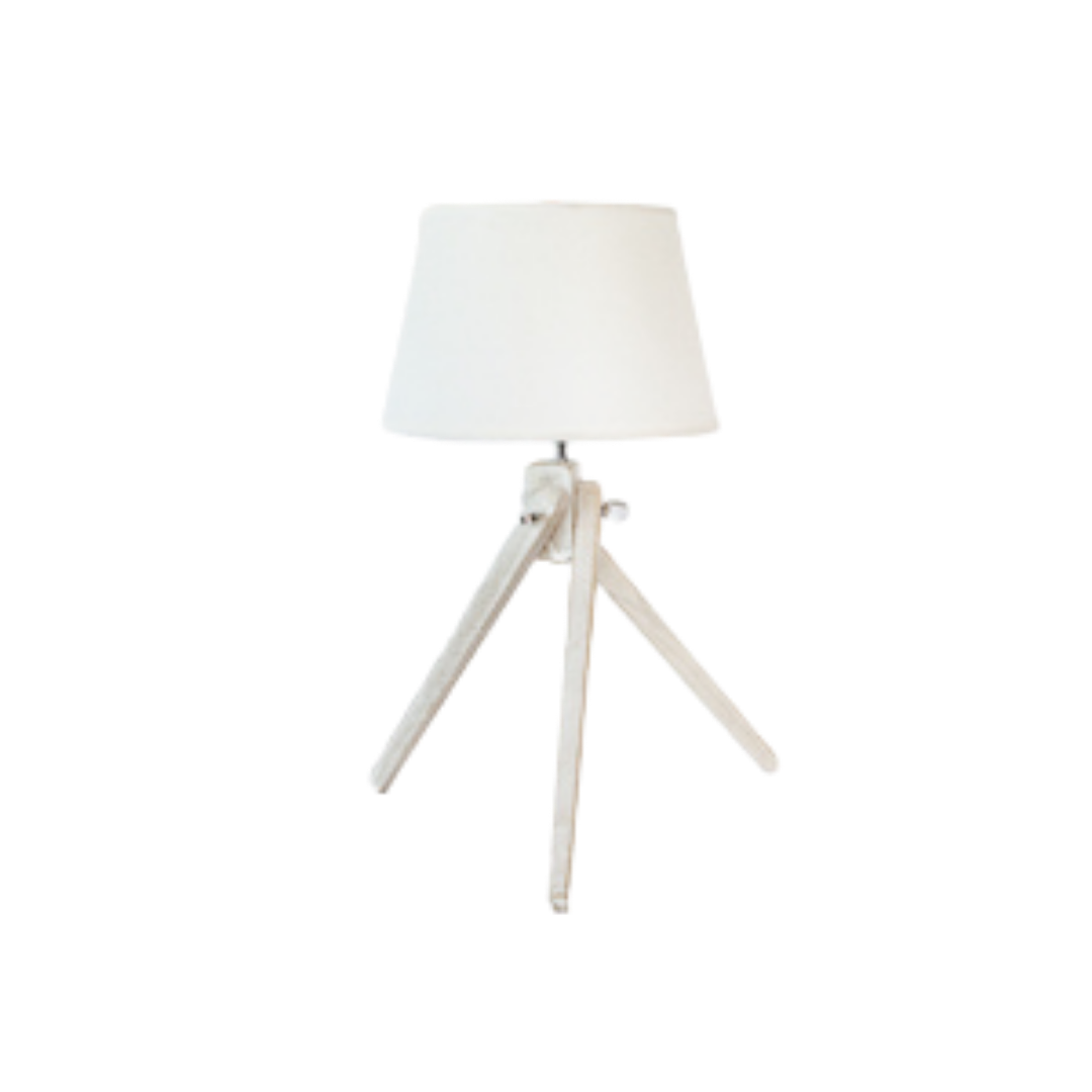 Table Lamp - Wooden Tripod White Wash