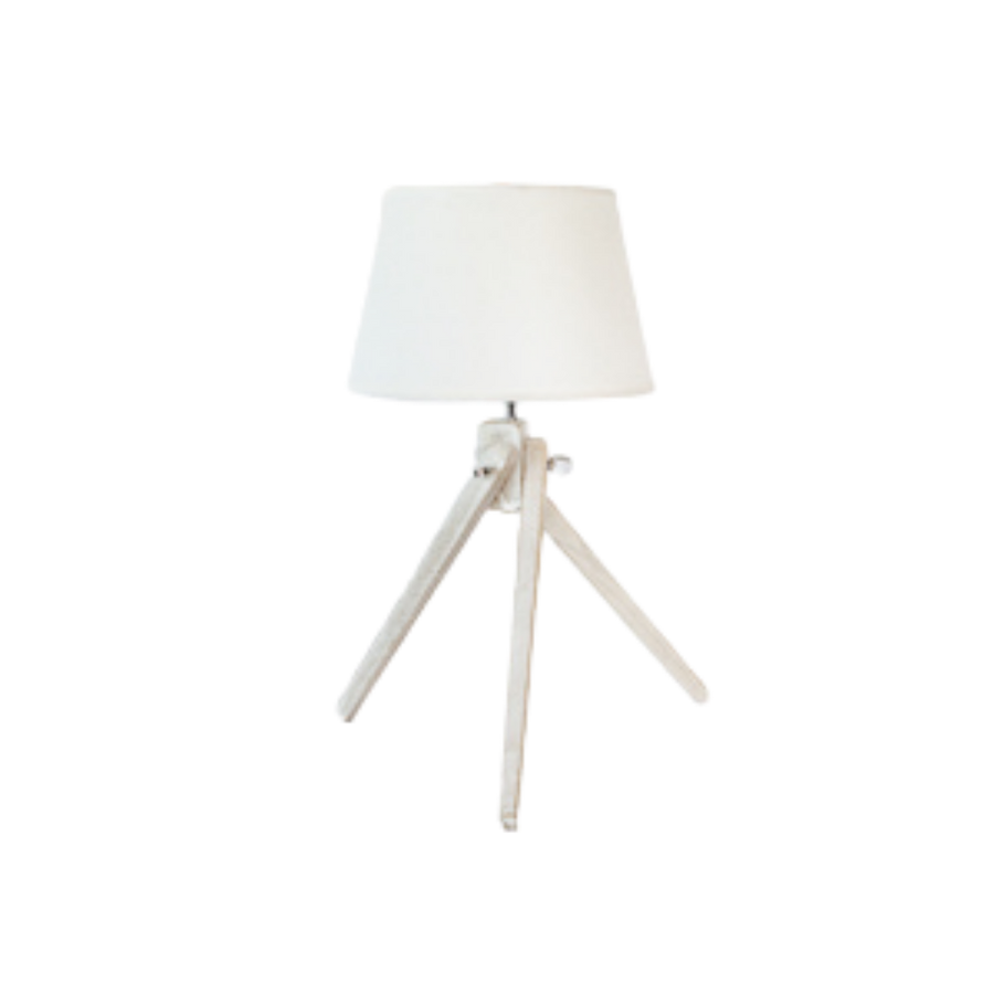 Table Lamp - Wooden Tripod White Wash