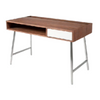 Desk - Junction Walnut w/ 1 White Drawer - 48''