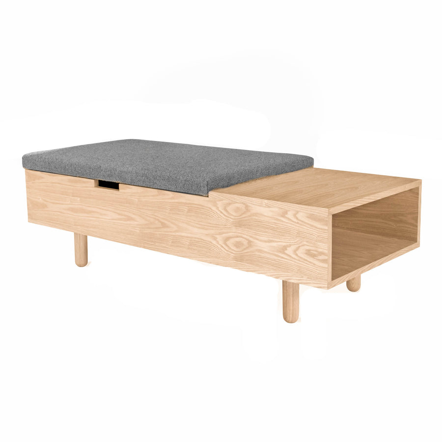 Bench - Mimico Storage Bench Natural Ash Varsity Charcoal - 21x50