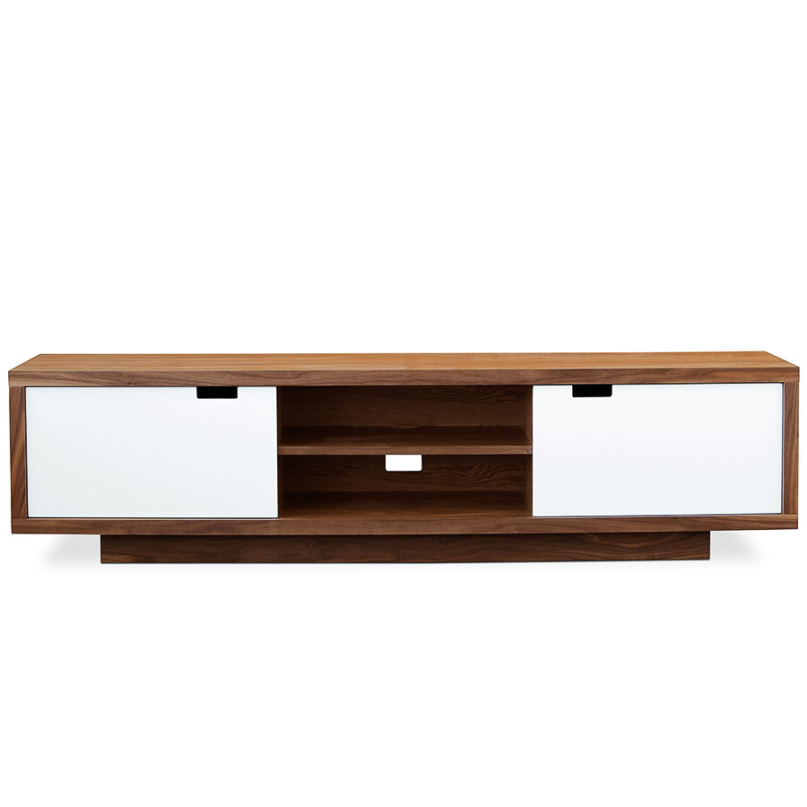 Media Stand - Wilson Media Walnut & White - 72"