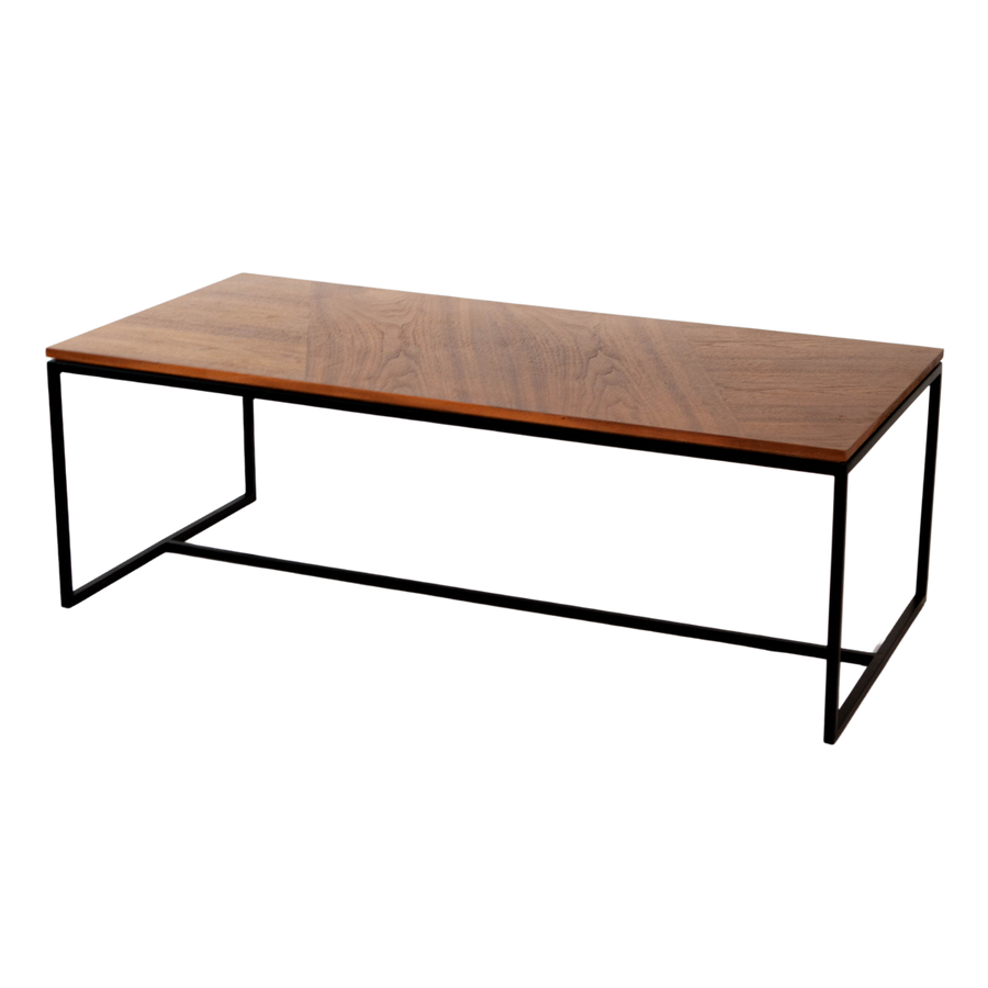 Coffee Table - Tobias Rectangle Walnut w/ Black Legs