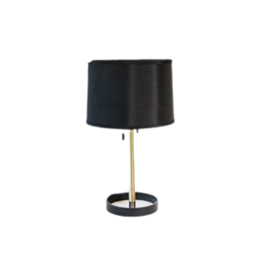 Table Lamp - Round Black Base Gold Stem
